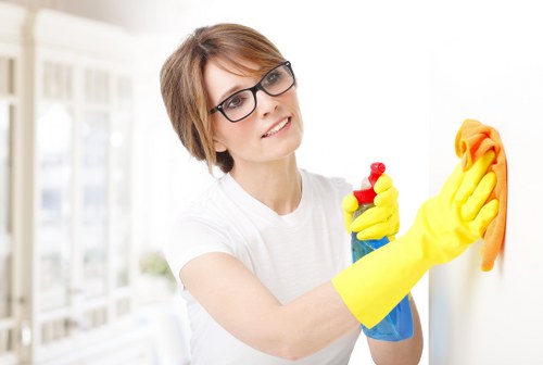 Professional home cleaners working in a SE15 living room