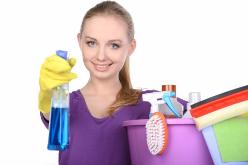 Carpet cleaning supervisor assessing complaint notes and possible resolution